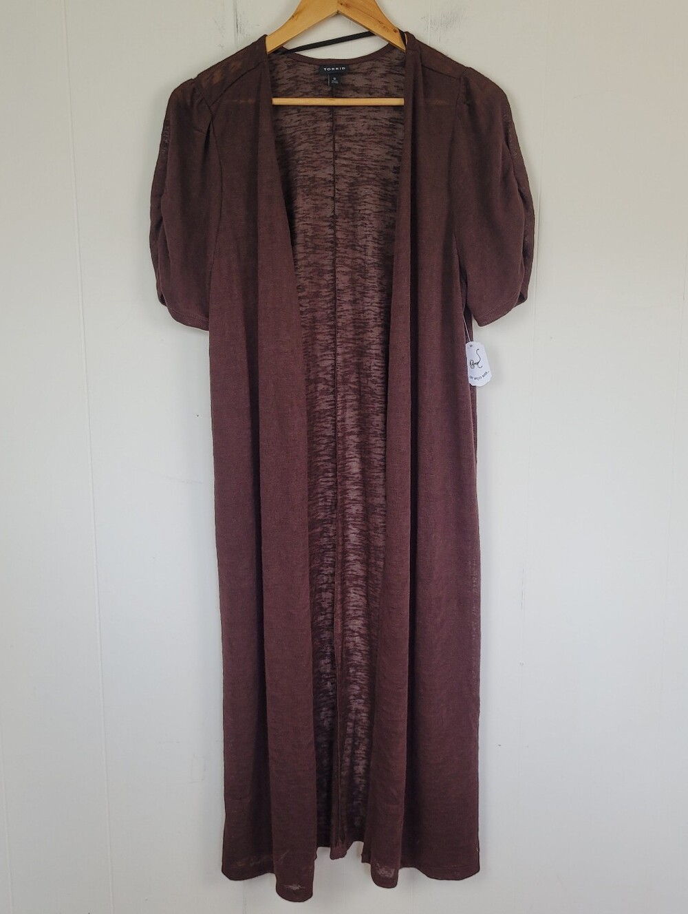 Torrid 0 (Large) Brown Open-Front Longline Cardigan